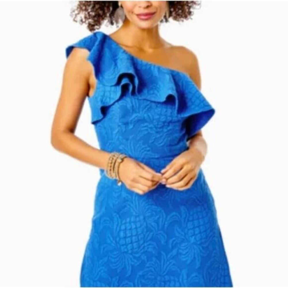 Lilly Pulitzer Blue One-Shoulder Dress
